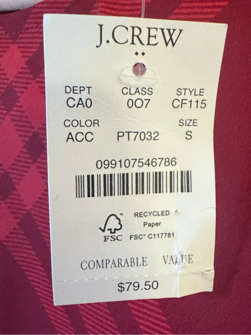 New! J.Crew Plaid sleeveless top Autumn Crimson Candy Apple 🍎